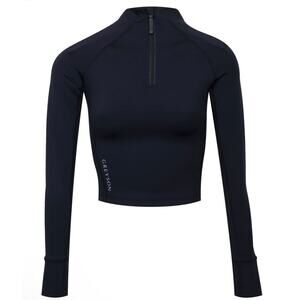 Greyson Womens Nova Mock Neck Shepherd $148.00 small navy blue long sleeve